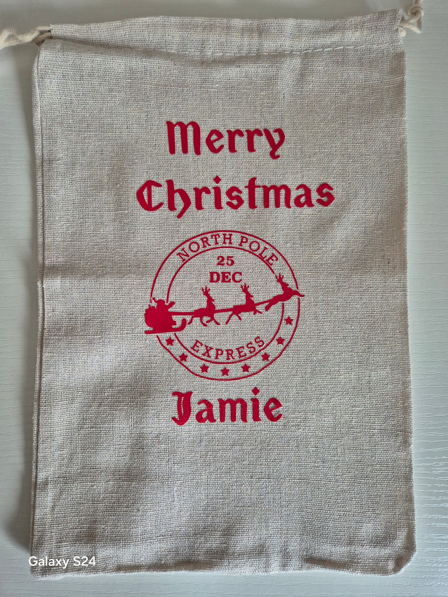 Personalised Large Canvas Christmas Bag