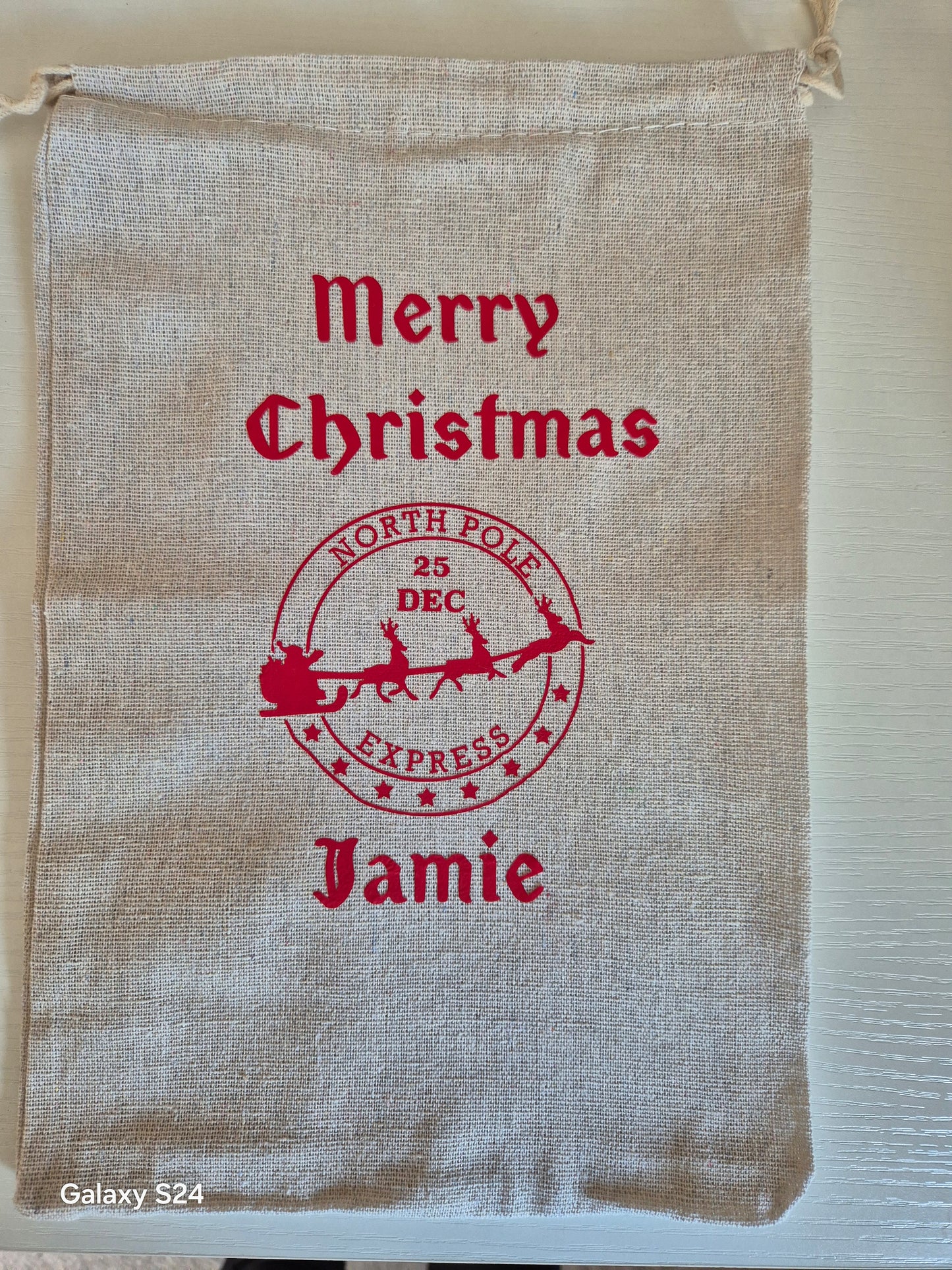 Personalised Large Canvas Christmas Bag