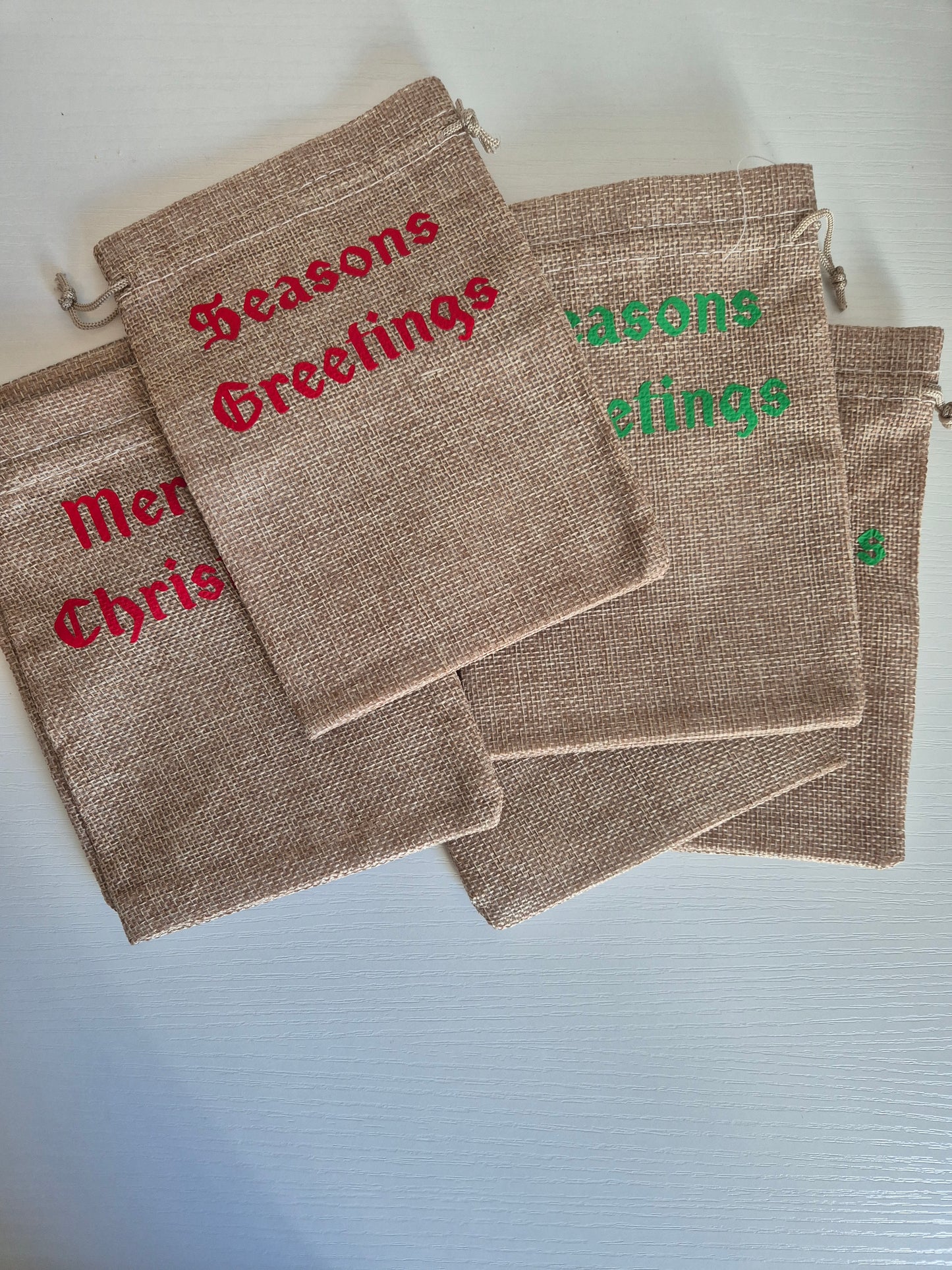 Medium Personalised Hessian Christmas Bag, with Magic Reindeer food and Santa's Key
