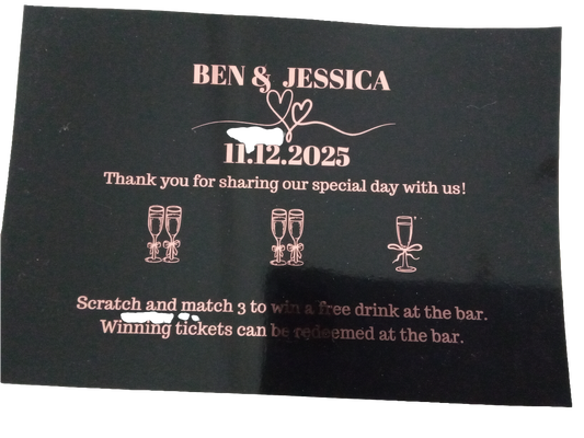 Scratch Off Wedding Favours