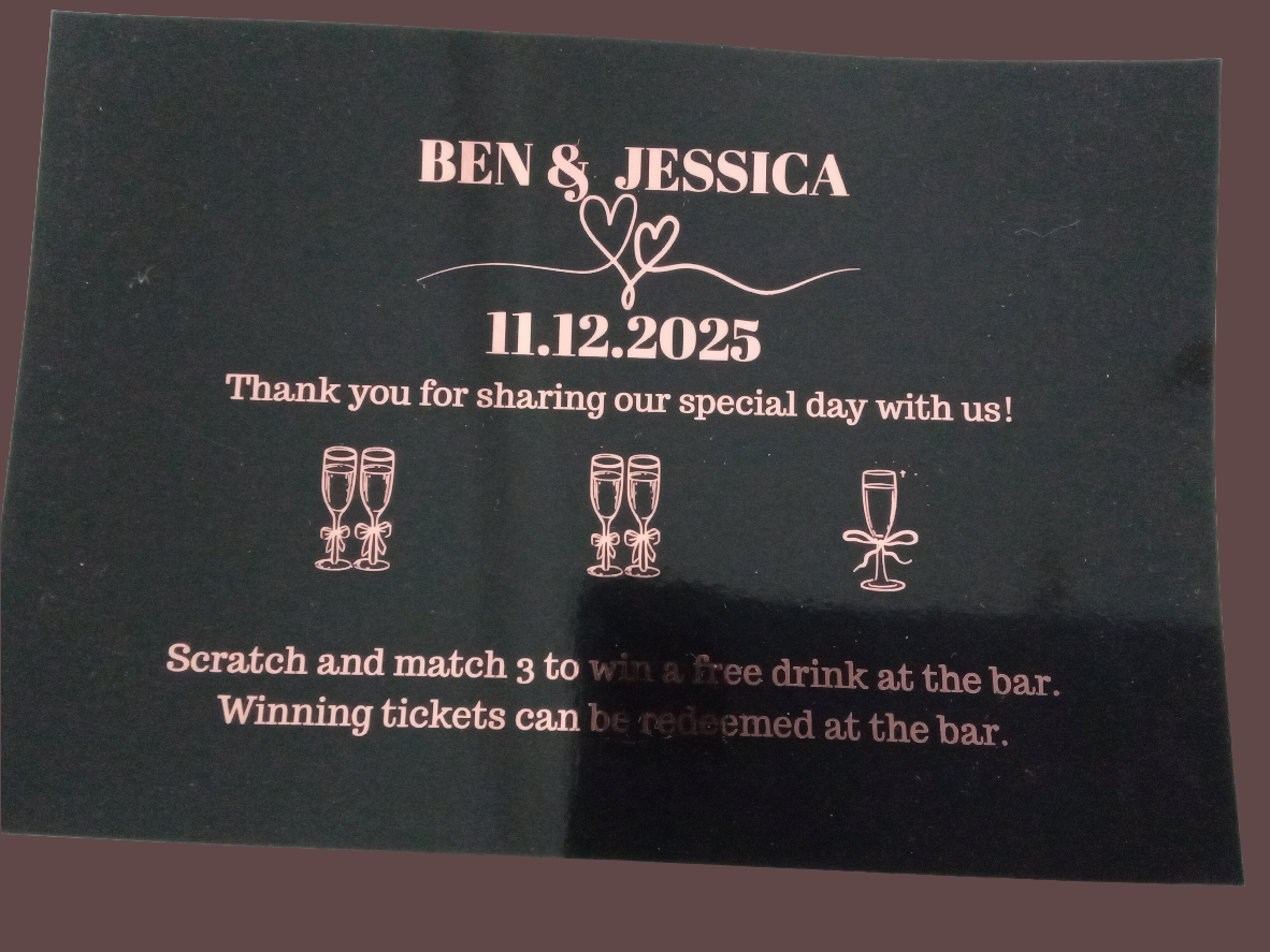 Scratch Off Wedding Favours