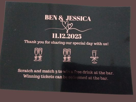 Scratch Off Wedding Favours